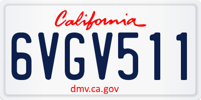 CA license plate 6VGV511