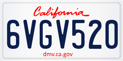 CA license plate 6VGV520