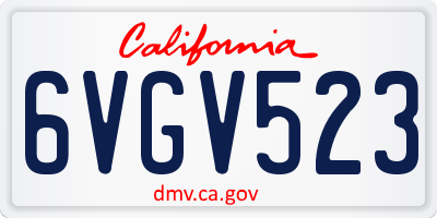 CA license plate 6VGV523