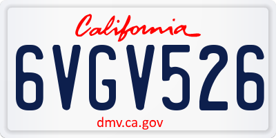 CA license plate 6VGV526