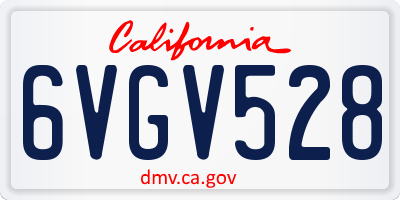 CA license plate 6VGV528