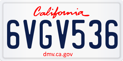 CA license plate 6VGV536