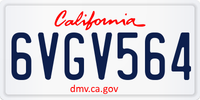 CA license plate 6VGV564