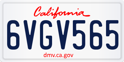 CA license plate 6VGV565
