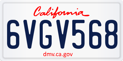 CA license plate 6VGV568