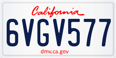 CA license plate 6VGV577