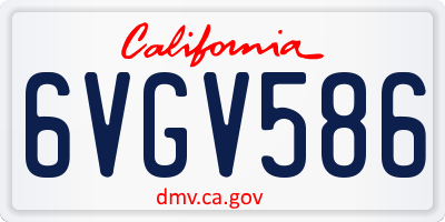 CA license plate 6VGV586