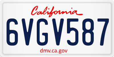 CA license plate 6VGV587