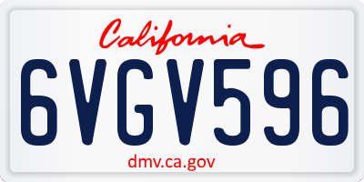 CA license plate 6VGV596