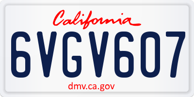 CA license plate 6VGV607