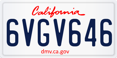 CA license plate 6VGV646