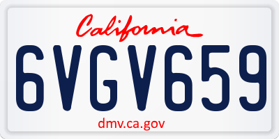 CA license plate 6VGV659