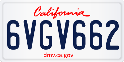 CA license plate 6VGV662