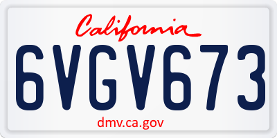 CA license plate 6VGV673