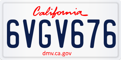 CA license plate 6VGV676