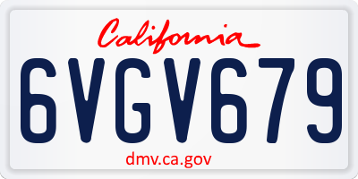 CA license plate 6VGV679
