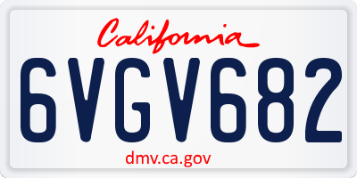 CA license plate 6VGV682