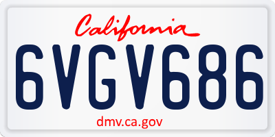CA license plate 6VGV686
