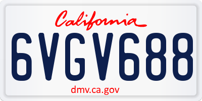 CA license plate 6VGV688