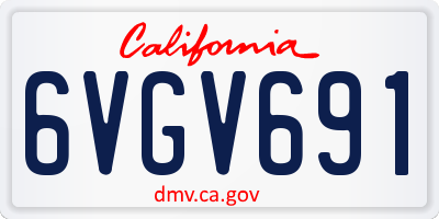 CA license plate 6VGV691