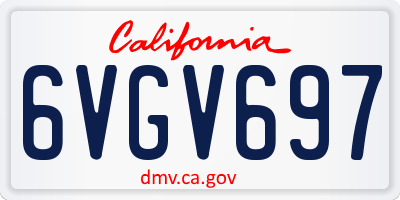 CA license plate 6VGV697