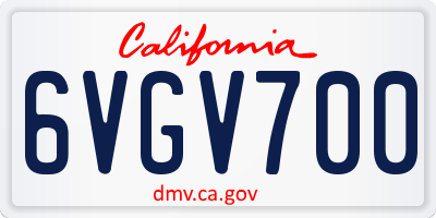 CA license plate 6VGV700