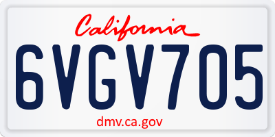 CA license plate 6VGV705