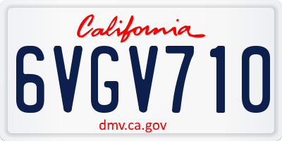 CA license plate 6VGV710