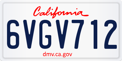 CA license plate 6VGV712
