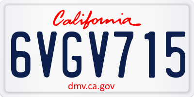 CA license plate 6VGV715