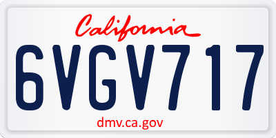 CA license plate 6VGV717