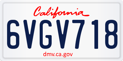 CA license plate 6VGV718
