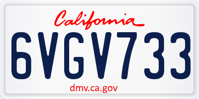 CA license plate 6VGV733