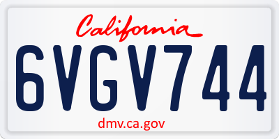 CA license plate 6VGV744