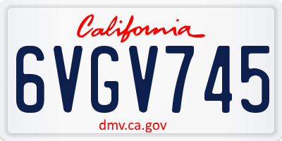 CA license plate 6VGV745