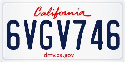 CA license plate 6VGV746