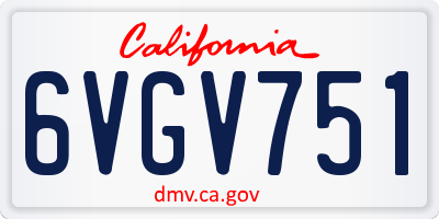 CA license plate 6VGV751