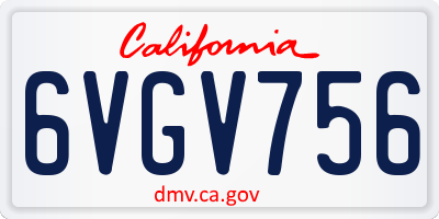 CA license plate 6VGV756