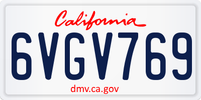 CA license plate 6VGV769