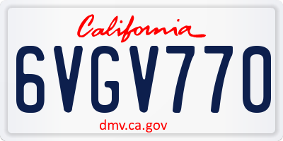 CA license plate 6VGV770