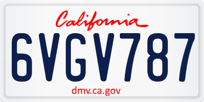CA license plate 6VGV787