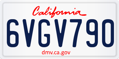 CA license plate 6VGV790