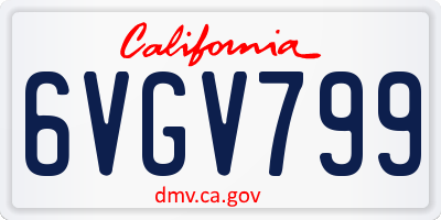 CA license plate 6VGV799