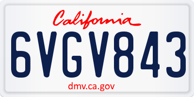 CA license plate 6VGV843