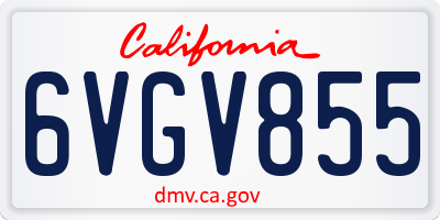 CA license plate 6VGV855