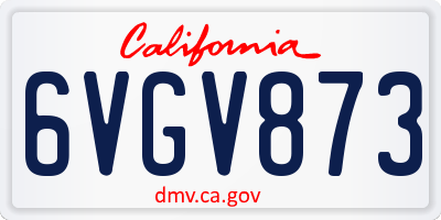 CA license plate 6VGV873