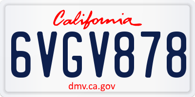 CA license plate 6VGV878