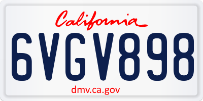CA license plate 6VGV898