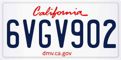 CA license plate 6VGV902
