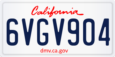 CA license plate 6VGV904